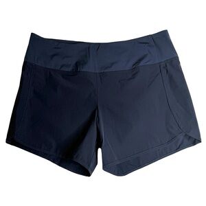 NWT Oyamiki Active Running Shorts Back Zip Pocket Quick Dry Navy Blue Size XL